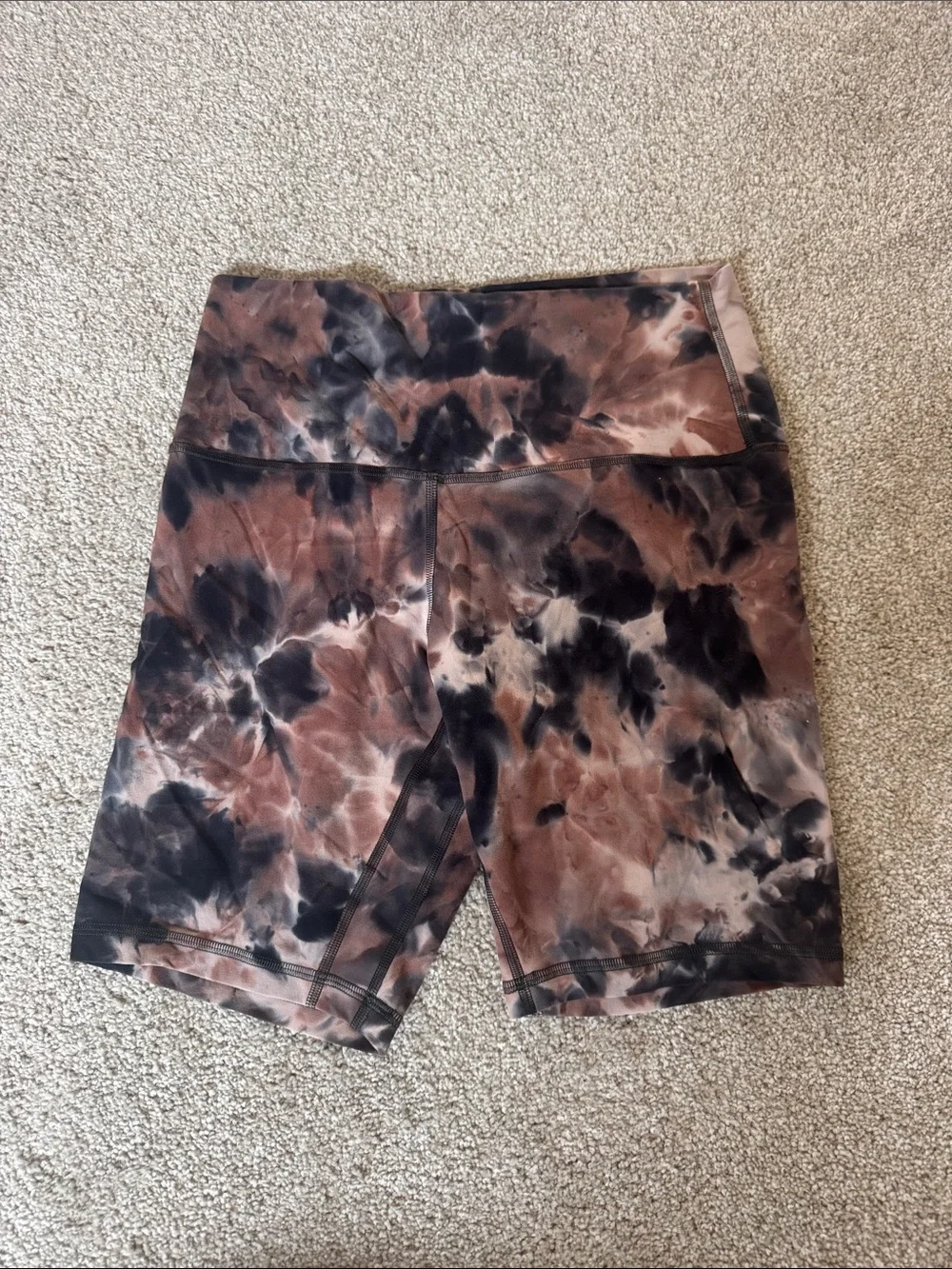 lululemon athletica Brown & Black Tie-Dye Bike Shorts